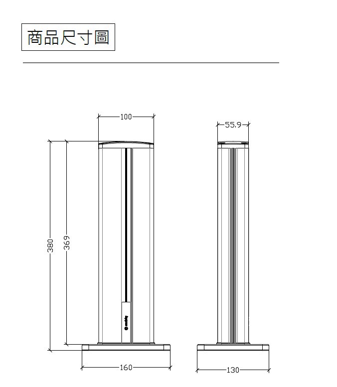 Eubiq 移動式插座 【TT1.0-NLB-38】鈦色 【TT1.0-BHL-38】黑色 獨立式移動式插座(38cm):圖片 7