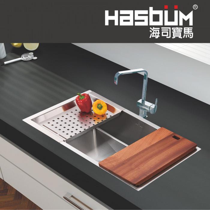 HASBUM 德國海司寶馬進口304不鏽鋼手工水槽 F8546A
