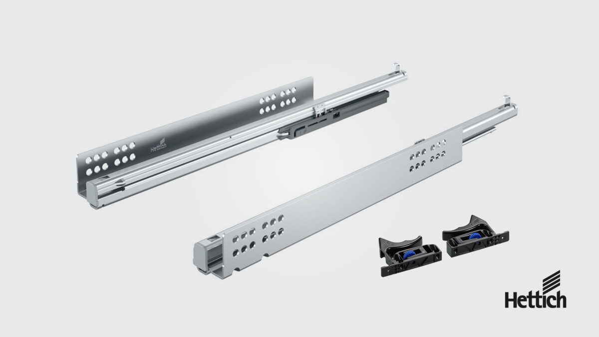 德國 Hettich 海蒂詩 Quadro V6隱藏式緩衝木抽滑軌:圖片 2