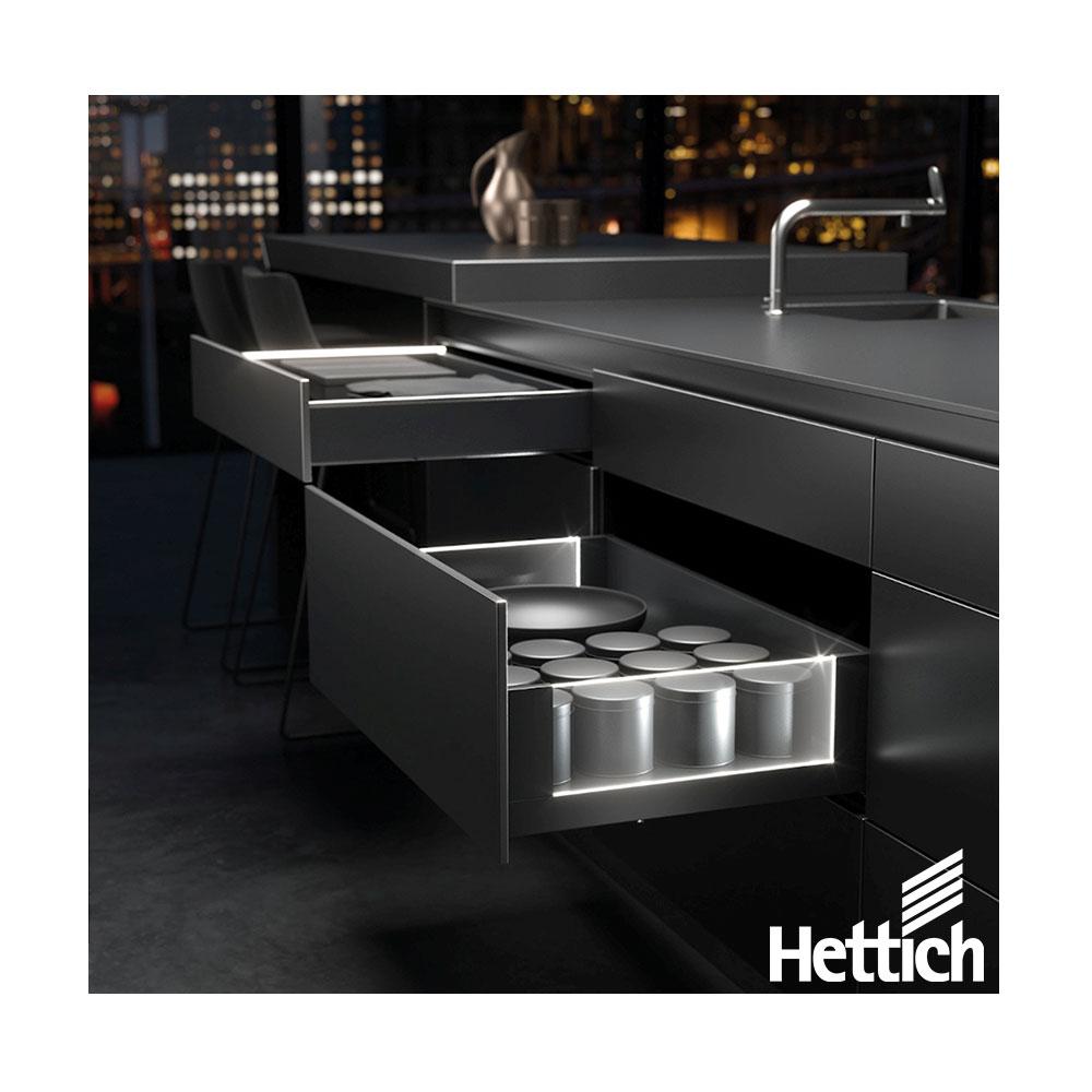 德國 Hettich 海蒂詩 AvanTech YOU艾菈薄抽-LED玻璃側牆抽