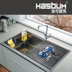 HASBUM 海司寶馬進口304不鏽鋼-壓紋2D手工水槽 黑色 F2D7546-BK