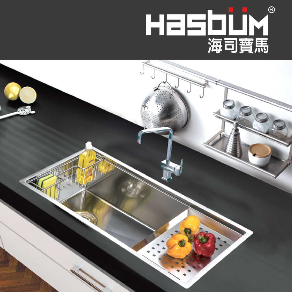 HASBUM 海司寶馬進口304不鏽鋼-壓紋2D手工水槽 F2D860